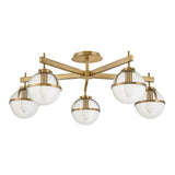 Hollis 5 Light Semi-Flush Heritage Brass