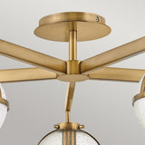 Hollis 5 Light Semi-Flush Heritage Brass