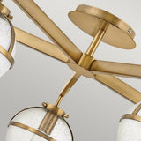 Hollis 5 Light Semi-Flush Heritage Brass