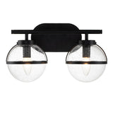 Hollis Art Deco Black 2-Light Wall Sconce