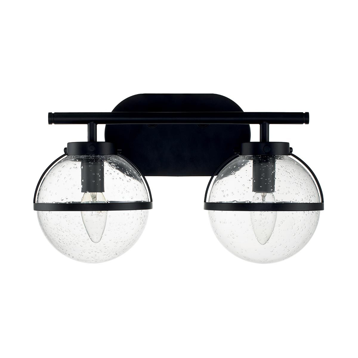 Hollis Art Deco Black 2-Light Wall Sconce