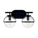 Hollis Art Deco Black 2-Light Wall Sconce