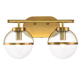 Hollis Heritage Brass 2-Light Art Deco Wall Sconce