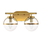 Hollis Heritage Brass 2-Light Art Deco Wall Sconce