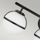 Hollis Art Deco Black Steel Bathroom Wall Light Fixture
