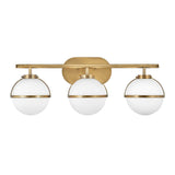 Hollis Heritage Brass 3-Light Art Deco Wall Fixture