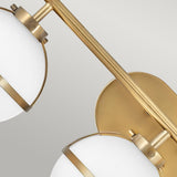 Hollis Heritage Brass 3-Light Art Deco Wall Fixture