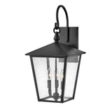 Elegant Huntersfield 3-Light Outdoor Wall Lantern in Black Finish