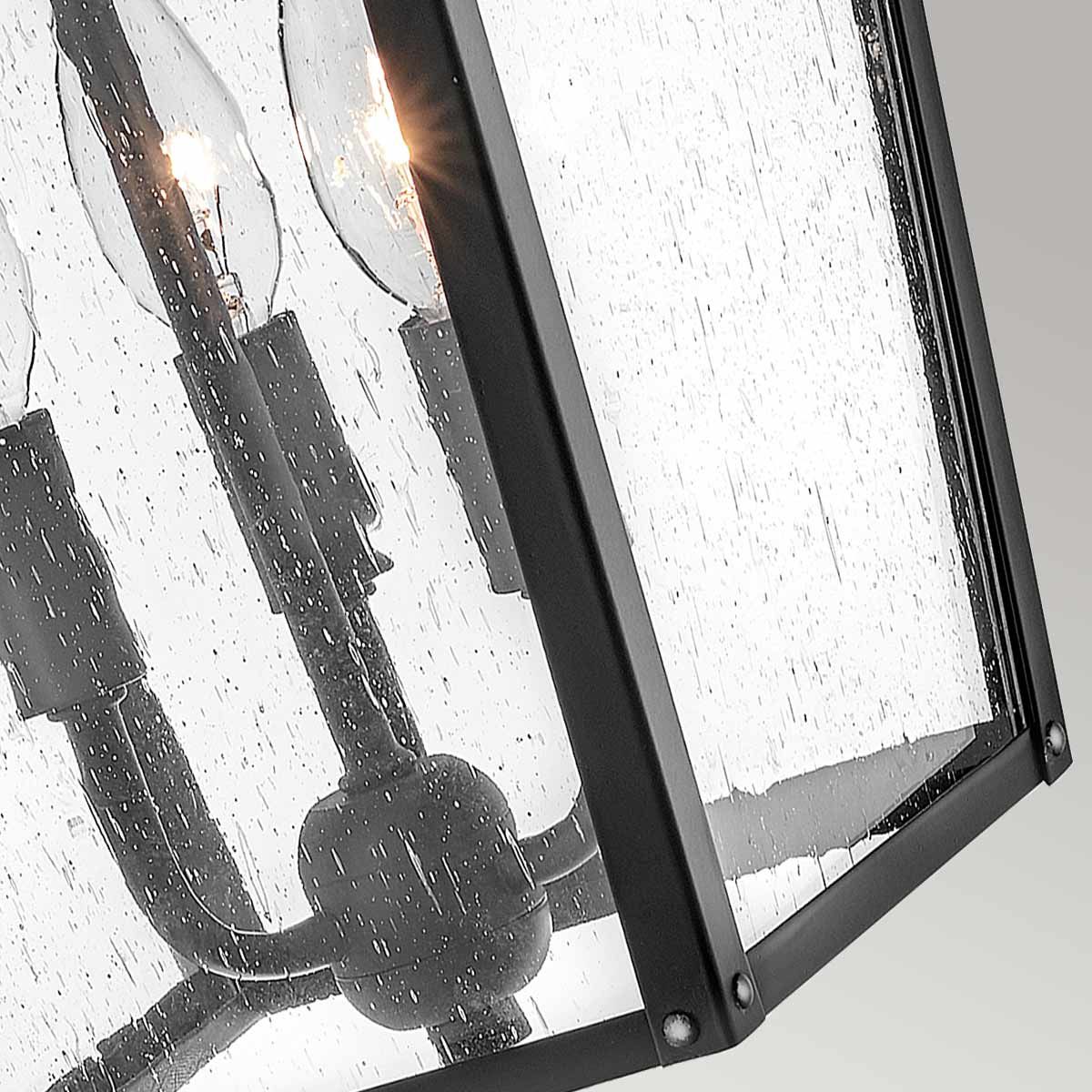 Elegant Huntersfield 3-Light Outdoor Wall Lantern in Black Finish