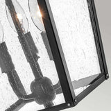 Elegant Huntersfield 3-Light Outdoor Wall Lantern in Black Finish