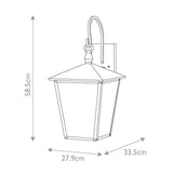 Elegant Huntersfield 3-Light Outdoor Wall Lantern in Black Finish