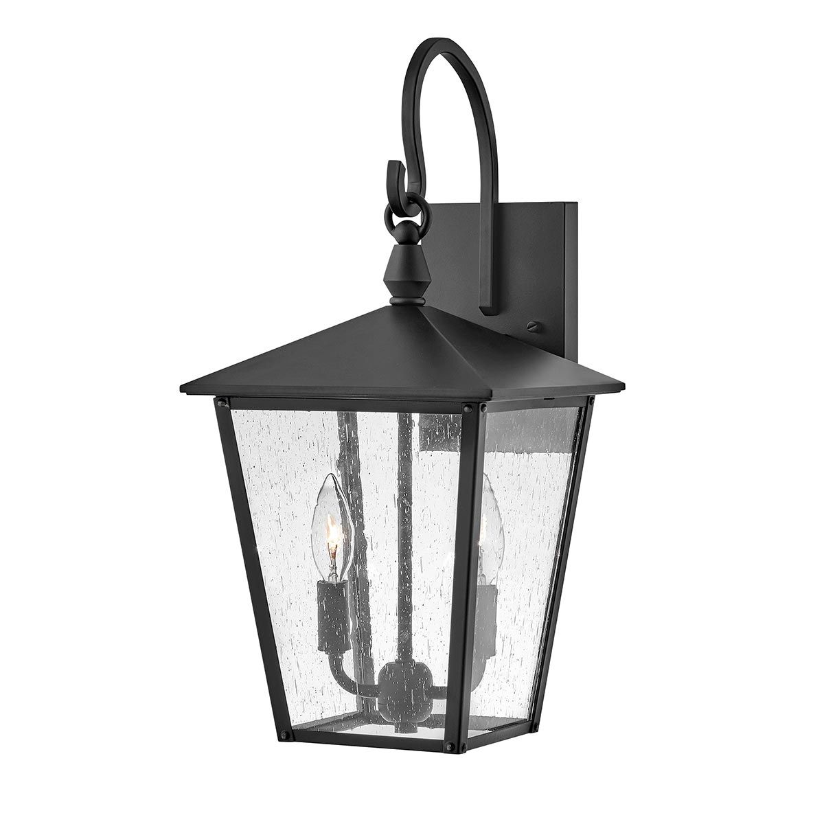 Elegance Black 2-Light Outdoor Wall Lantern