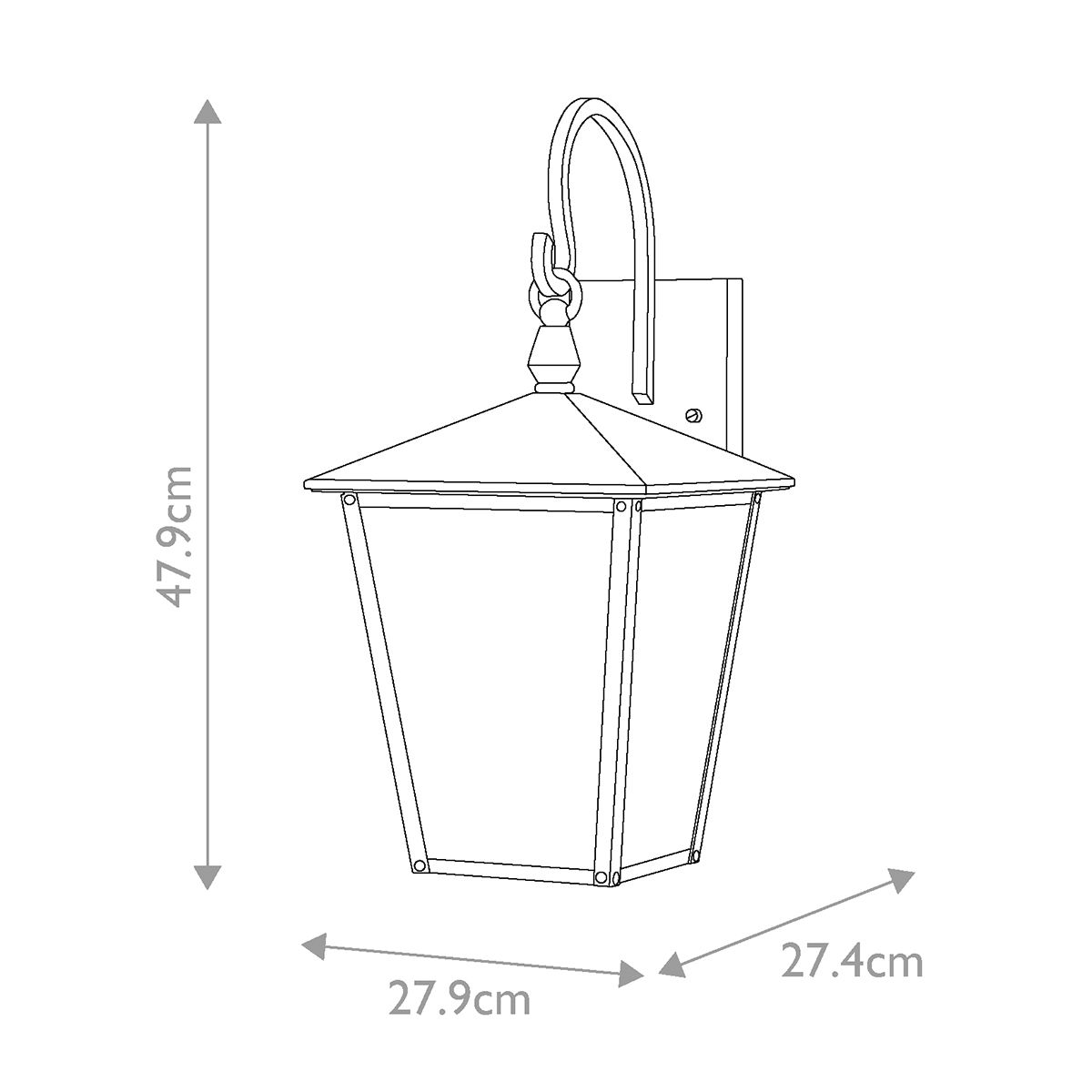 Elegance Black 2-Light Outdoor Wall Lantern
