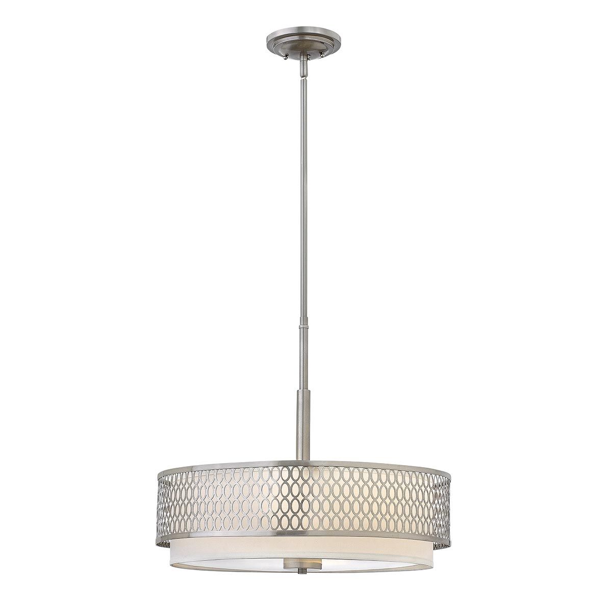 Jules Brushed Nickel Oval Pendant Light Fixture
