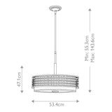 Jules Brushed Nickel Oval Pendant Light Fixture
