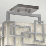 Antique Nickel Geometric Semi-Flush Ceiling Light