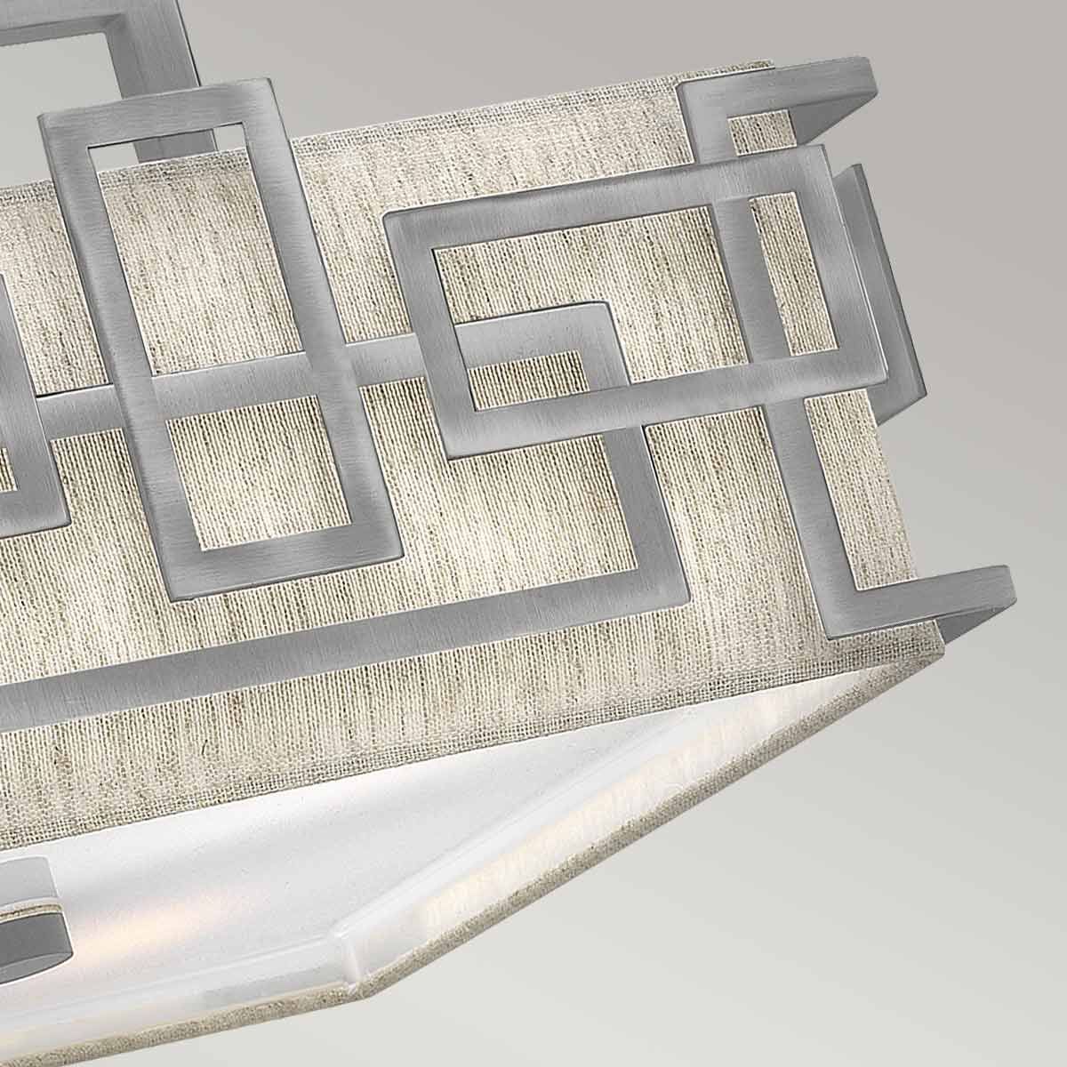 Antique Nickel Geometric Semi-Flush Ceiling Light