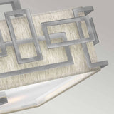 Antique Nickel Geometric Semi-Flush Ceiling Light
