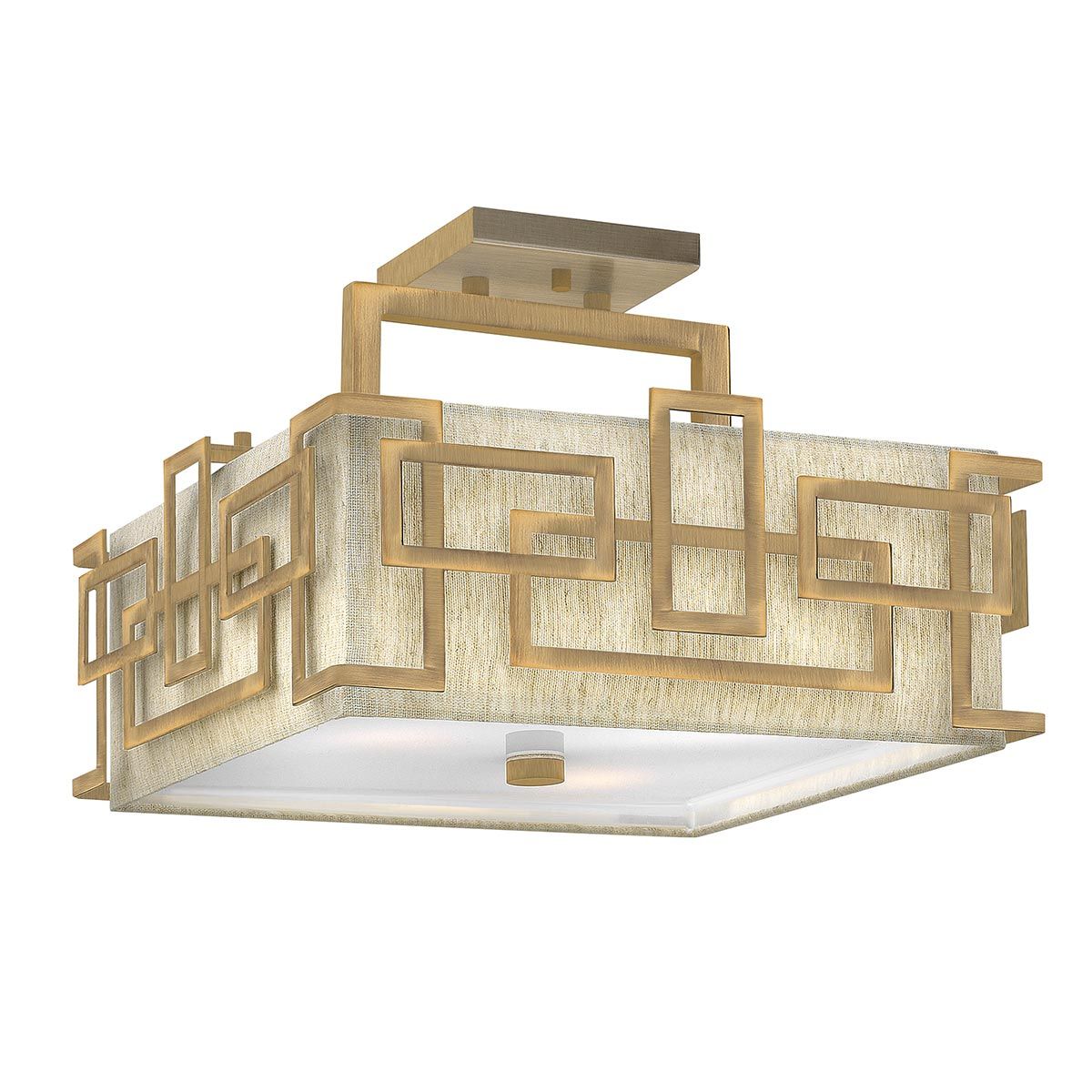 Chic Bronze Lanza Geometric Semi-Flush Mount Fixture