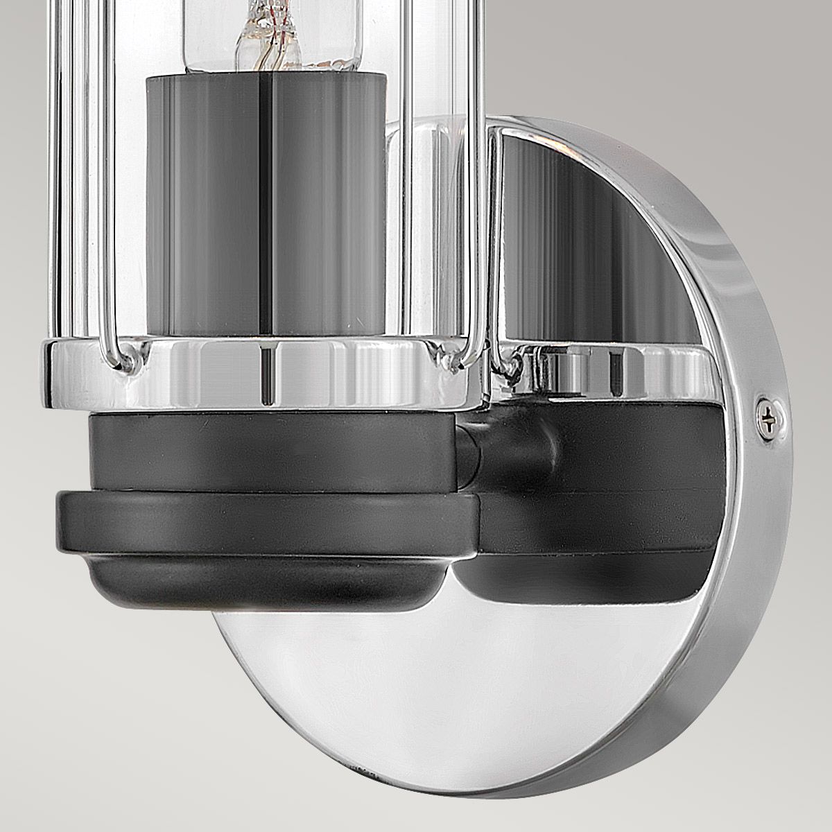 Masthead 1lt Wall Light Polished Chrome & Black