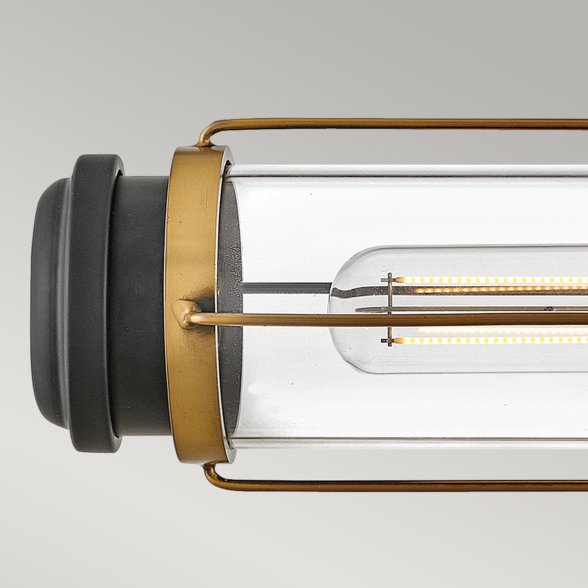 Masthead 2lt Wall Light Heritage Brass & Black