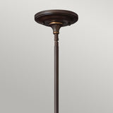 Elegant Bronze Mayflower Pendant Light with Amber Glass