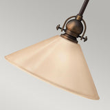 Elegant Bronze Mayflower Pendant Light with Amber Glass