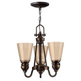 Mayflower Three-Light Traditional Bronze Chandelier