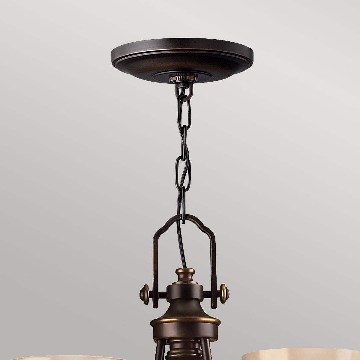 Mayflower Three-Light Traditional Bronze Chandelier
