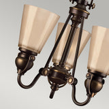 Mayflower Three-Light Traditional Bronze Chandelier