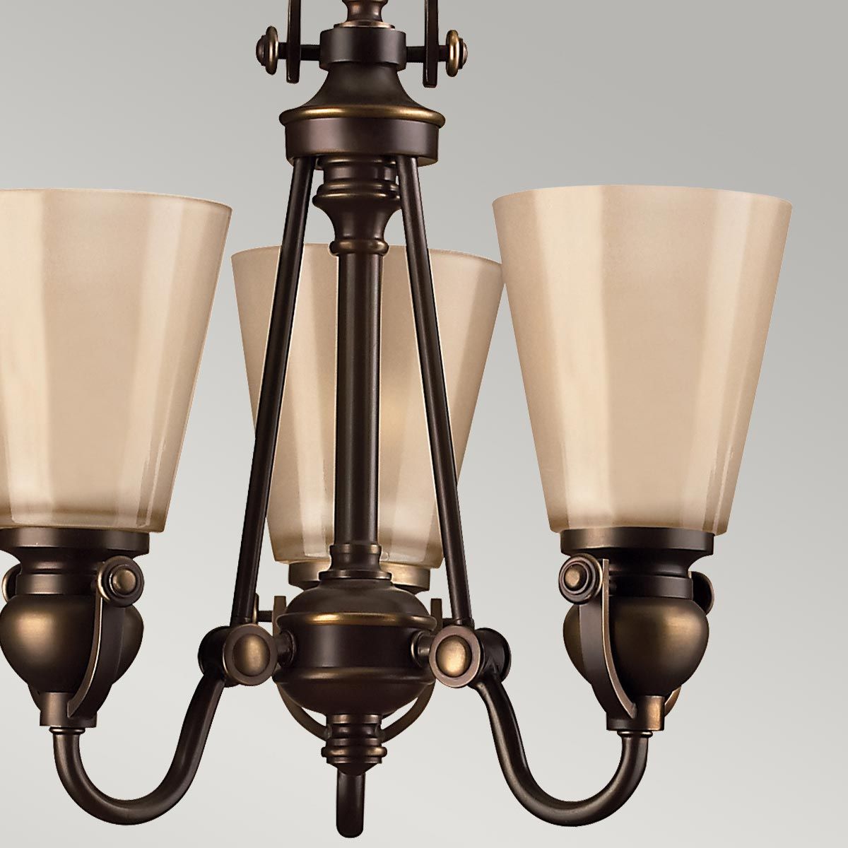 Mayflower Three-Light Traditional Bronze Chandelier