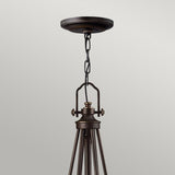 Mayflower 6-Light Classic Bronze Chandelier with Amber Glass