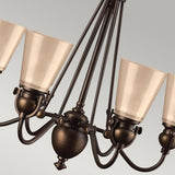 Mayflower 6-Light Classic Bronze Chandelier with Amber Glass