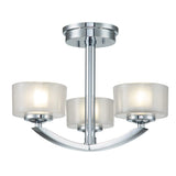 Meridian 3-Light Polished Chrome Semi-Flush Bathroom Fixture