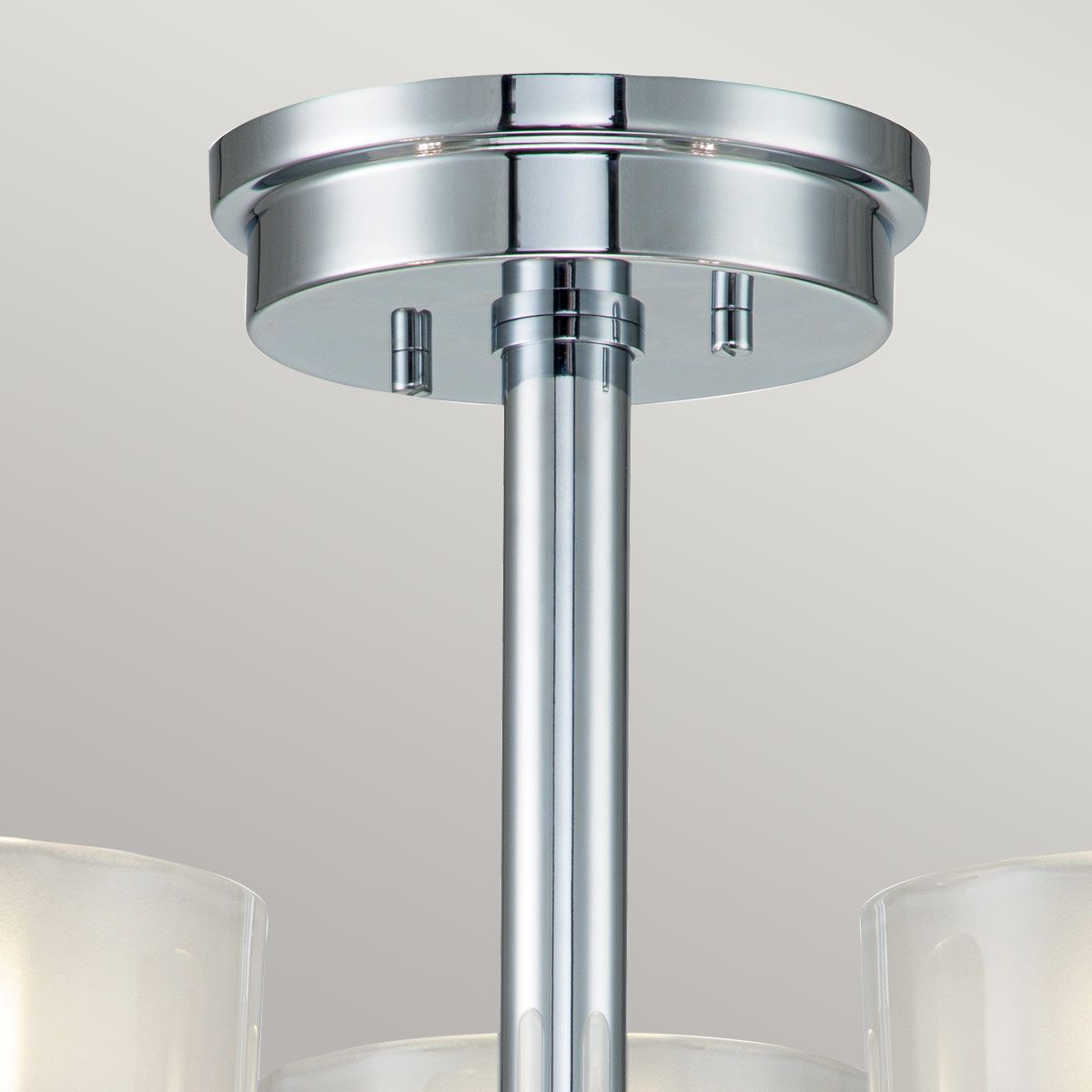 Meridian 3-Light Polished Chrome Semi-Flush Bathroom Fixture