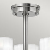 Meridian Brushed Nickel 3-Light Semi-Flush Ceiling Fixture with Faceted Glass