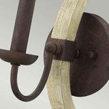 Rustic Iron and Wood Wall Sconce