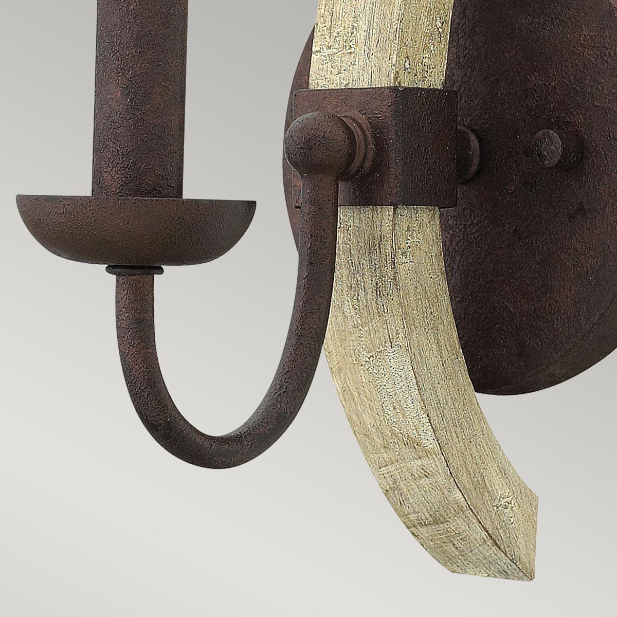 Rustic Iron and Wood Wall Sconce