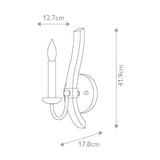 Rustic Iron and Wood Wall Sconce