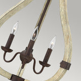Chic Rustic Iron Rust 3-Light Chandelier