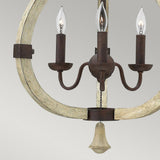 Chic Rustic Iron Rust 3-Light Chandelier