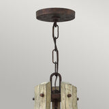 Vintage Iron Rust 5-Light Rustic Wood Chandelier