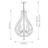 Vintage Iron Rust 5-Light Rustic Wood Chandelier