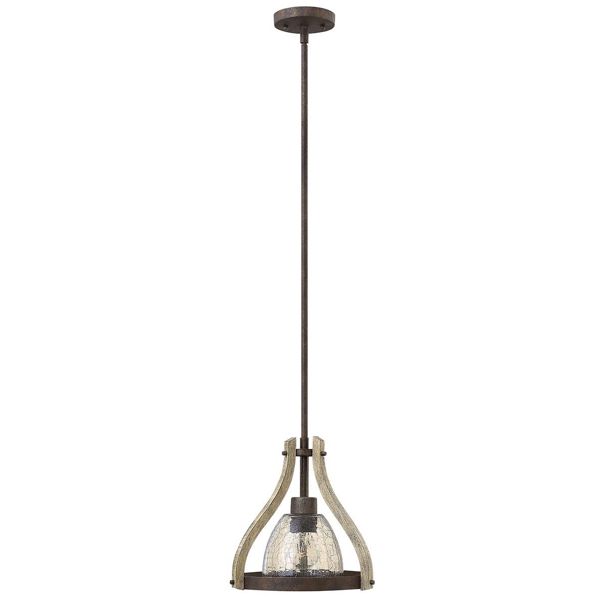 Rustic Urban Iron and Wood Hanging Pendant Light