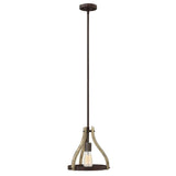 Rustic Urban Iron and Wood Hanging Pendant Light