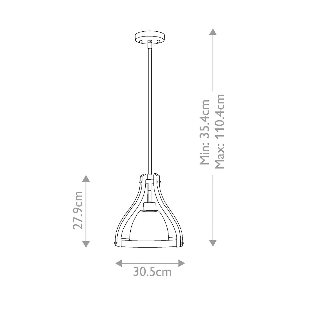 Rustic Urban Iron and Wood Hanging Pendant Light