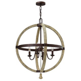 Rustic Elegance: Iron Rust & Distressed Wood Chandelier