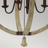 Rustic Elegance: Iron Rust & Distressed Wood Chandelier