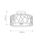 Silver Leaf Nest Semi-Flush Ceiling Light