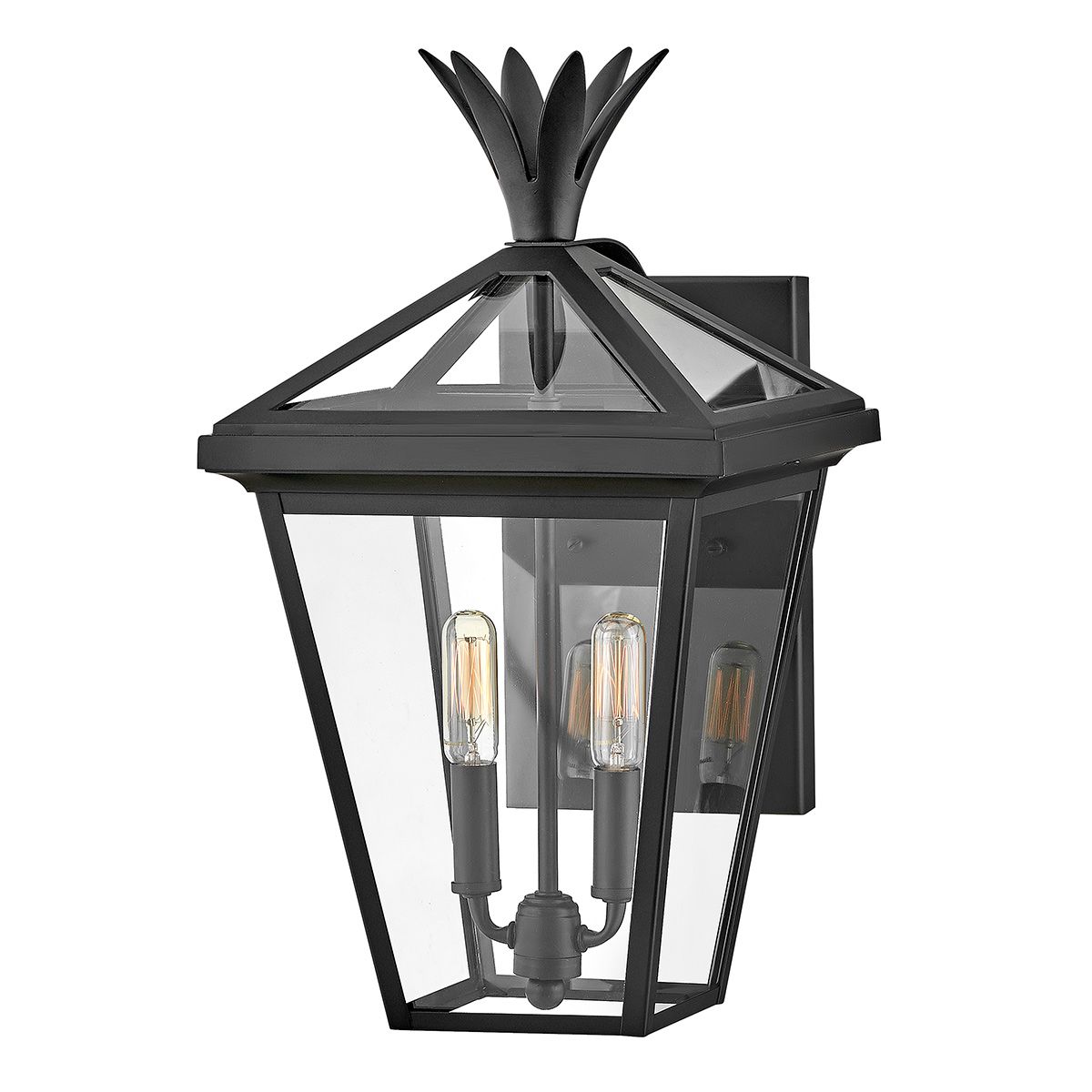 Palma 2lt Medium Wall Lantern Black